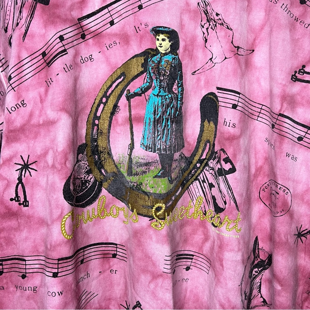 Vintage Cowboy's Sweetheart Pink Tee Size XL - Picture 2 of 8